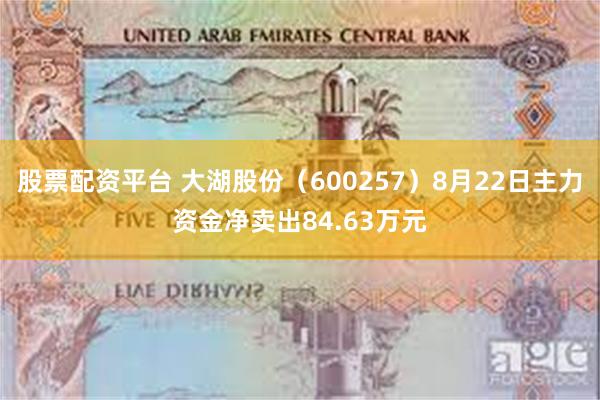 股票配资平台 大湖股份（600257）8月22日主力资金净卖出84.63万元