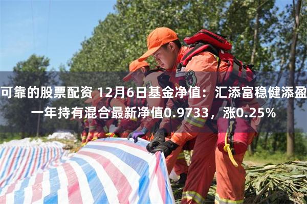 可靠的股票配资 12月6日基金净值：汇添富稳健添盈一年持有混合最新净值0.9733，涨0.25%